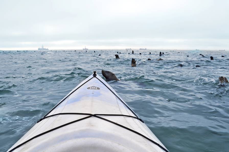 Kayak à Walvis Bay - Région d'Erongo - Namibie © Magali Dauphin