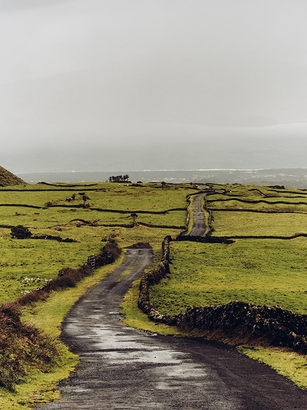 Paysage route dans les Açores